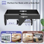 Black Clip-On Bedside Shelf with Cup Holder