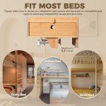 Vekkia Bamboo Bedside Shelf with Drawers for Bunks
