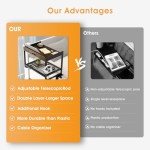 2-Tier Clip-On Nightstand Shelf for Bunk Beds
