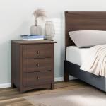 Tall Nightstand with 3 Drawers in Espresso