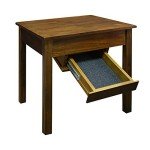 Kennedy End Table with Hidden Drawer, Warm Brown