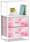 2-Drawer Kids Nightstand with Fabric Bins
