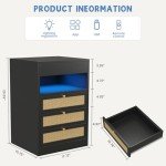 Farmhouse Nightstand with Smart Locking Gun Drawer