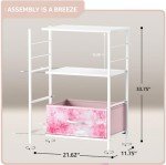 2-Drawer Kids Nightstand with Fabric Bins