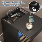 Farmhouse Nightstand with Smart Locking Gun Drawer