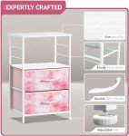 2-Drawer Kids Nightstand with Fabric Bins