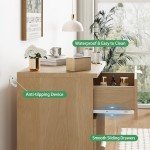 Fluted Nightstand with 3 Large Storage Drawers