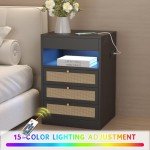 Farmhouse Nightstand with Smart Locking Gun Drawer