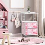 2-Drawer Kids Nightstand with Fabric Bins