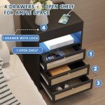 Farmhouse Nightstand with Smart Locking Gun Drawer