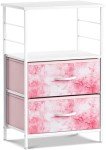2-Drawer Kids Nightstand with Fabric Bins