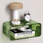 Wall-Mounted Acrylic Nightstand Shelf in Green