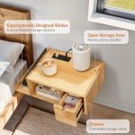 Modern Wall-Mounted Nightstand with Charging Station
