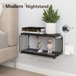 Black Floating Nightstand Shelf for Bedroom