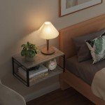 Vintage Gray Floating Nightstand Set of 2