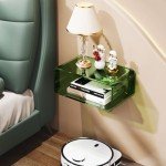 Wall-Mounted Acrylic Nightstand Shelf in Green