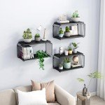 Black Floating Nightstand Shelf for Bedroom