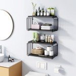 Black Floating Nightstand Shelf for Bedroom
