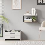 Vintage Gray Floating Nightstand Set of 2