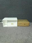 White Floating Nightstand with Charging Station & LED Lights