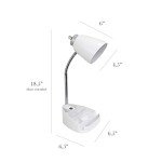 White Gooseneck Desk Lamp with Tablet Stand