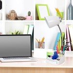 White Gooseneck Desk Lamp with Tablet Stand