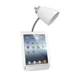 White Gooseneck Desk Lamp with Tablet Stand