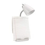 White Gooseneck Desk Lamp with Tablet Stand