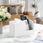 Stylish PU Leather Tissue Box with Organizer