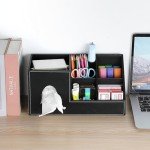 Stylish Black PU Tissue Box Cover Organizer