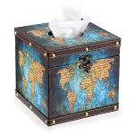 Sumnacon Vintage Green Wood Tissue Box Cover