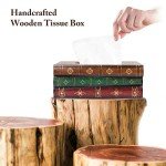 Rustic Wooden Tissue Box Cover for Home and Office