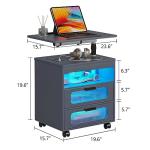 Modern Grey Nightstand with Wireless Charging Station