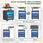 Modern Grey Nightstand with Wireless Charging Station