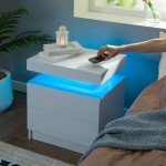 LED Nightstand Set of 2 with Drawers