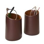 2 Pack PU Leather Eyeglasses Holder Stands