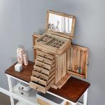 Emfogo Jewelry Armoire with Makeup Mirror & Drawers