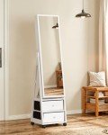 Furmax Swivel Jewelry Cabinet with Full-Length Mirror