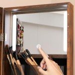 360 Swivel Jewelry Cabinet with Mirror - Rustic Brown