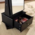360 Swivel Mirrored Jewelry Cabinet with LED Mirror
