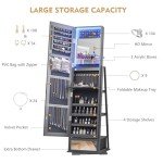 360° Rotating Jewelry Armoire with Full-Length Mirror