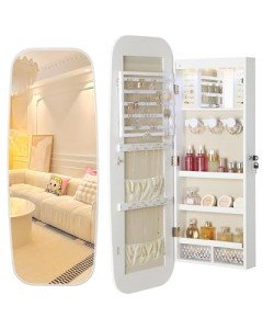 Nicetree LED Wall-Mounted Jewelry Cabinet in White