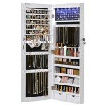 SONGMICS Wall-Mounted Jewelry Cabinet with Mirror