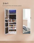 SONGMICS Wall-Mounted Jewelry Cabinet with Mirror