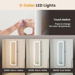 Wall-Mounted Mirrored Jewelry Armoire with LED Light