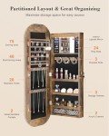 Nicetree LED Jewelry Cabinet with Mirror and Drawers