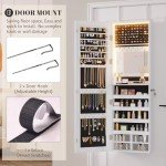 LED Jewelry Mirror Cabinet with Storage Organizer
