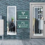 Wall-Mounted Mirrored Jewelry Armoire with LED Light