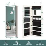 Wall-Mounted Mirrored Jewelry Armoire with LED Light