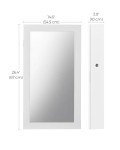 Wall-Mounted Lockable Jewelry Cabinet with Mirror